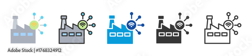 industrial internet of things icon set multi style various collection