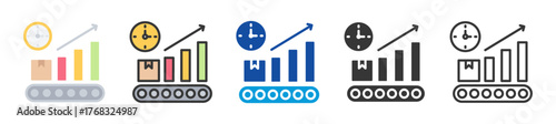 lean manufacturing icon set multi style various collection