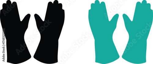protective glove icons set vector design 