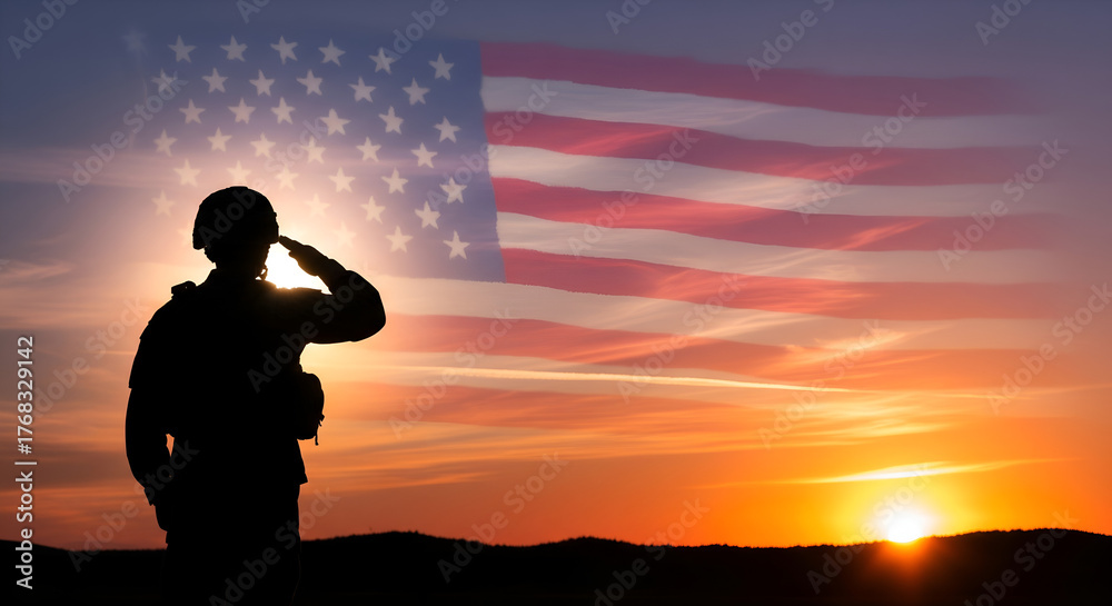Fototapeta premium Sunrise Salute Veterans Day Tribute