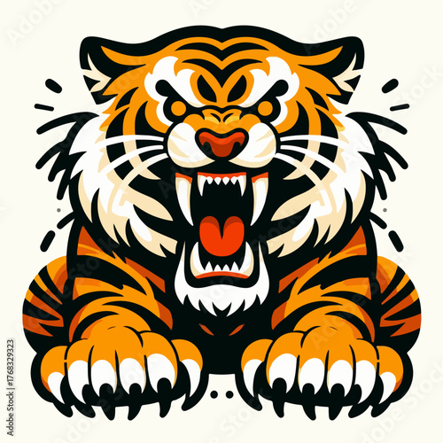 flat illustration of a tiger