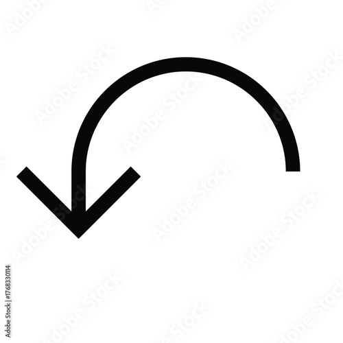 Outline undo icon for reverse action and going back.