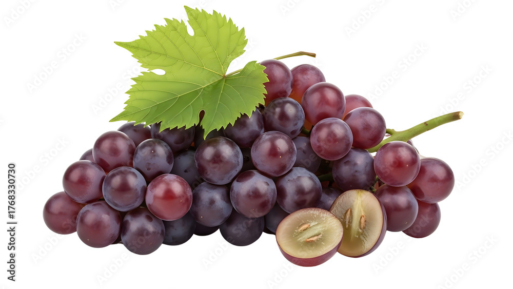 Fototapeta premium purple grapes with white background