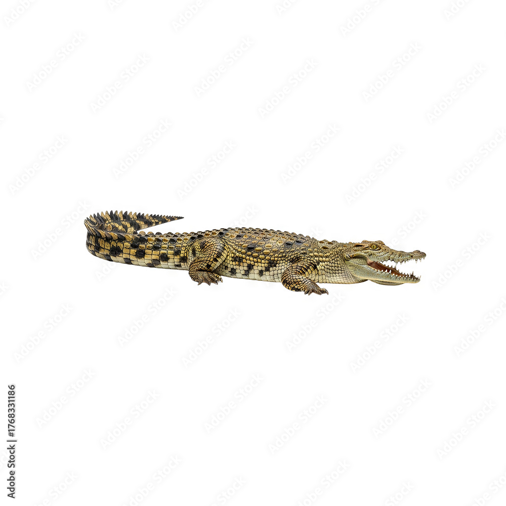 Naklejka premium Detailed crocodile on transparent background Generative AI