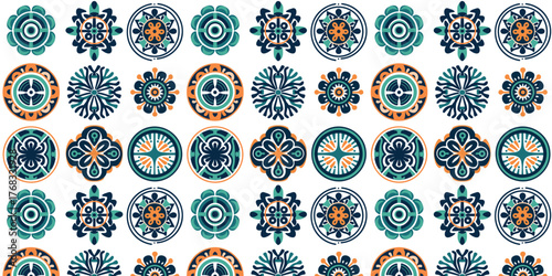 vector illustration seamless oriental mosaic tiles background
