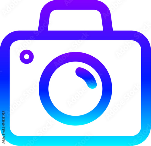 Modern Blue Gradient Line Icon of a Camera