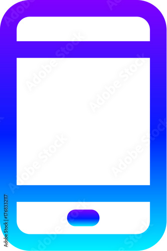 Modern Blue Gradient Line Icon of a Smartphone