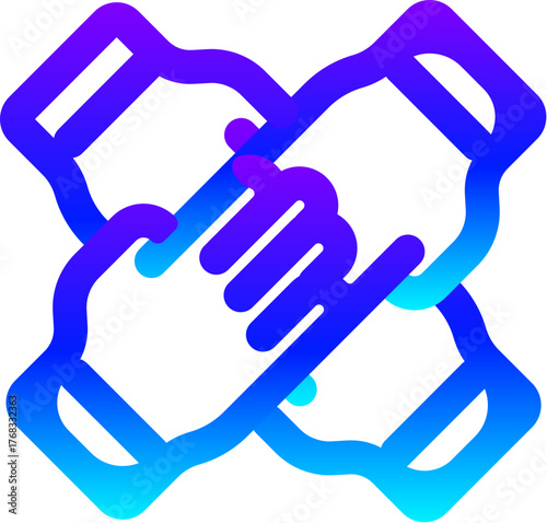 Modern Blue Gradient Line Icon of Wiping Hands