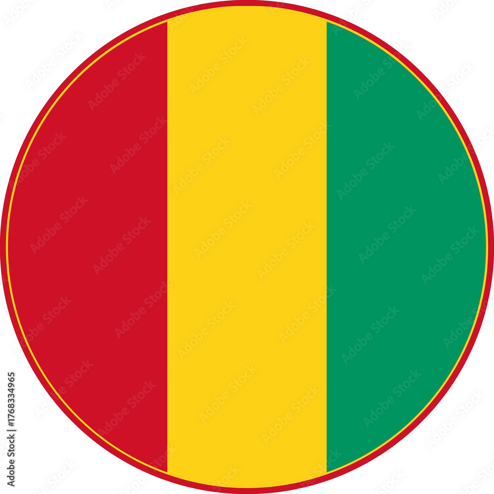 Fototapeta premium Guinea Circle Flag, Guinea Flag Icon