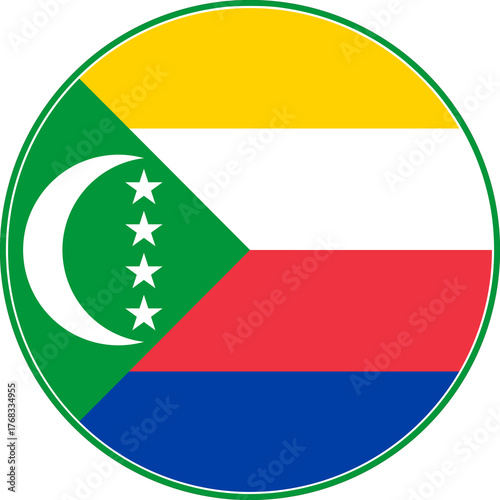 Free Download Comoros Circle Flag, Comoros Flag Icon - GFXLoad