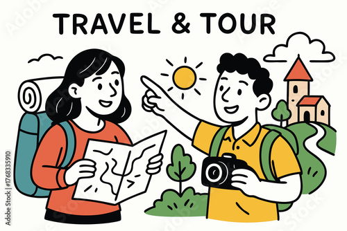 Travel and tour vector art work