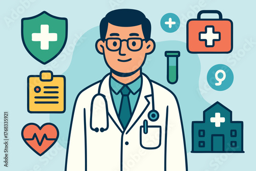 Doctor & Medicine Line Icons