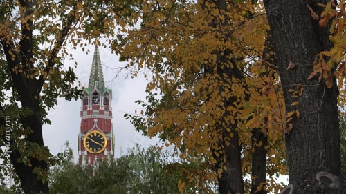 Moscow Russia, View on Spaskaya tower of the Moscow Kremlin.