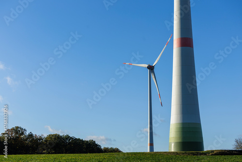 Wind Turbine Under Blue Sky