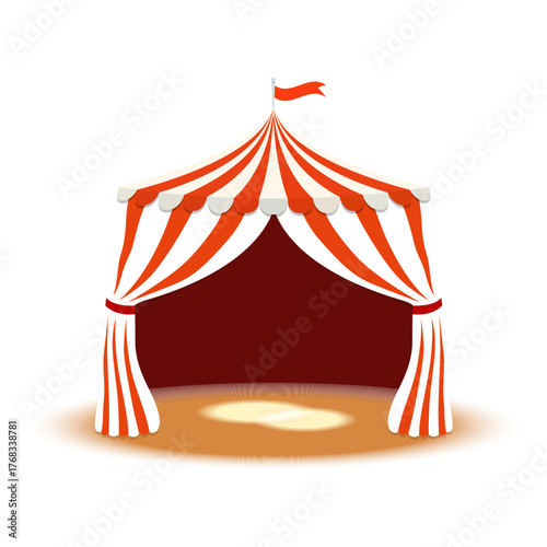 Circus tent isolated on a white background. Vector illustration