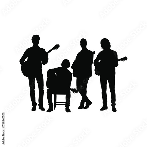 
Country musician silhouette with acoustic guitar