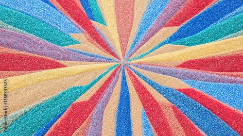 radial. Complex mandala pattern from colored sand, radial symmetry and vibrant colors. event programs, museum guides, designed for cultural heritage projects and event programs, supports education.