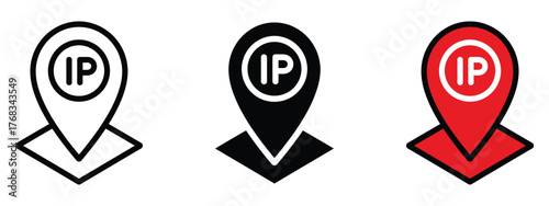 IP icon set. network security and ensure data privacy symbol. vector illustration.