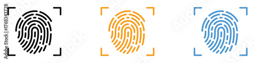 Biometric icon set. identity verification, unlock phones, and enhance security symbol. vector illustration.
