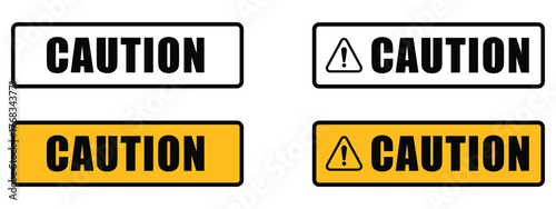 Caution icon set. workplace safety and risk management symbol. vector illustration.