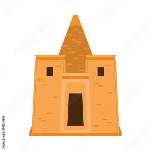 Iconic Sudanese pyramid temple with ancient architecture on a white isolated background vector illustration