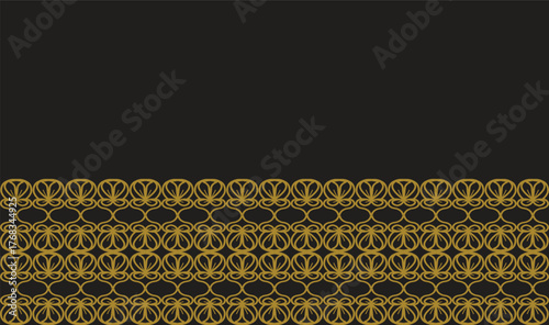 tribal pattern Elegance ornamental Seamless on Black background with copy space
