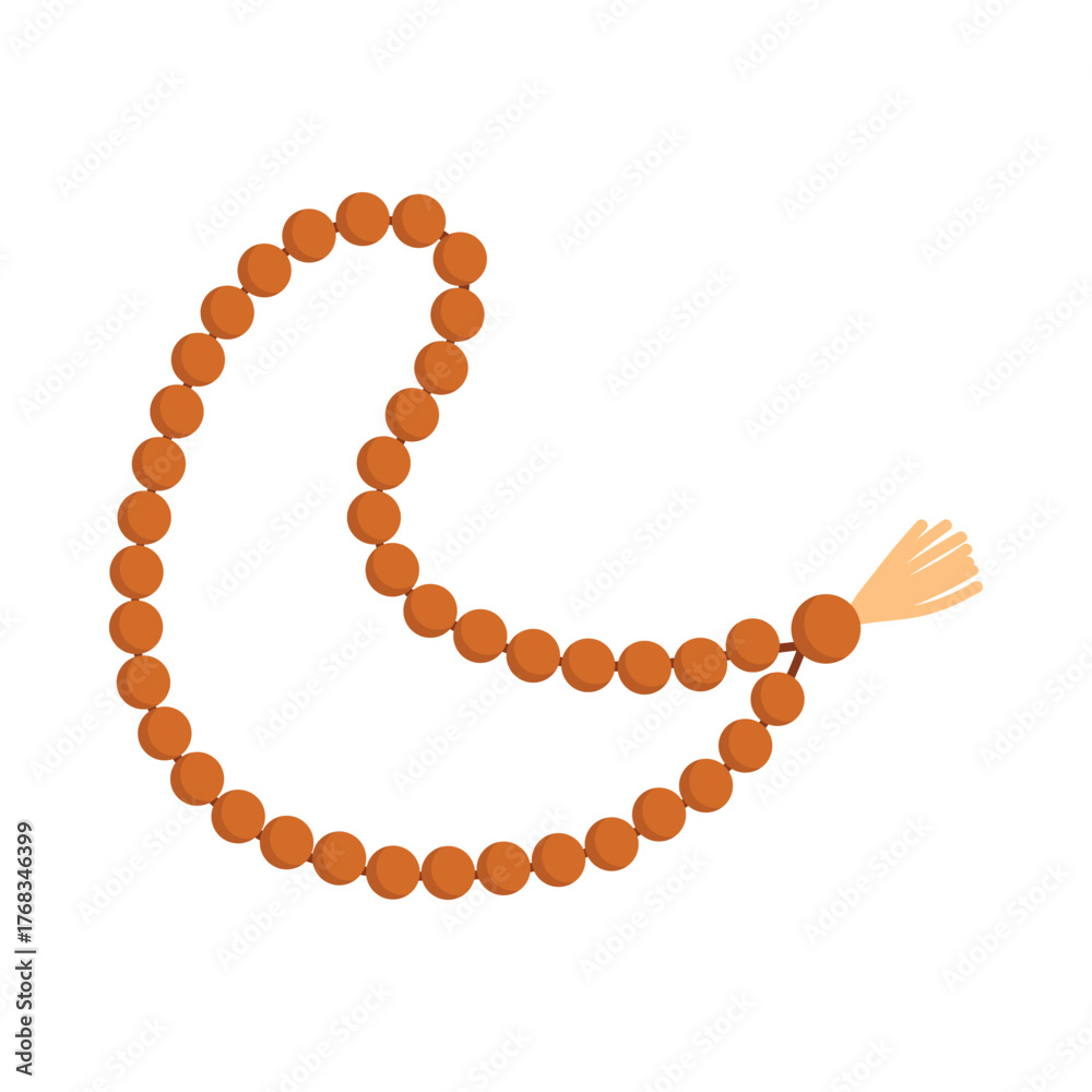 Obraz premium Islamic misbaha or tasbih prayer beads from Saudi Arabia on white isolated background vector illustration