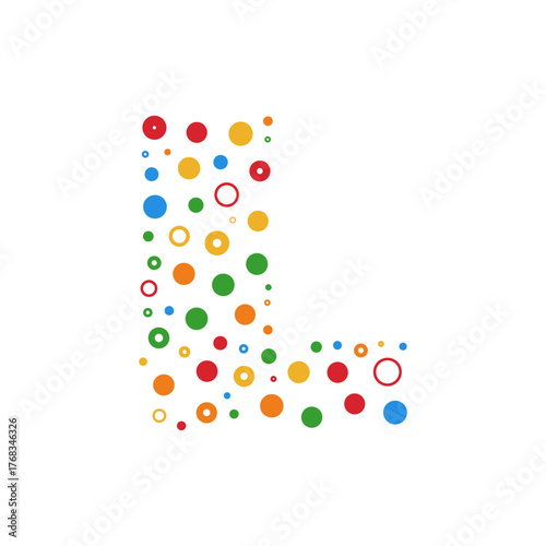 Letter L dots and colours logo.
