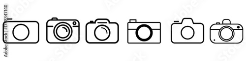 Foto camera icon vector set. photo illustration sign collection. focus symbol. cam logo or mark.
