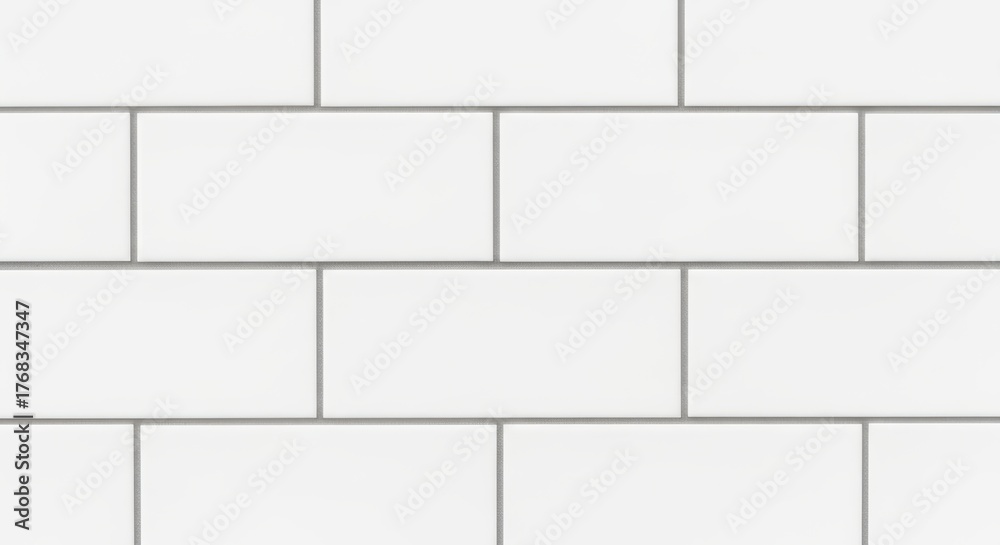 Naklejka premium Seamless white subway tile pattern with grout lines