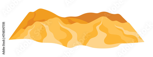 Stylized isolated Israel desert mountain landscape in warm yellow tones vector illustration