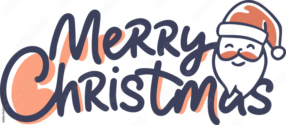 Obraz premium Cheerful Season Greetings with Santa Claus Silhouette: Holiday Wishes, Joyful Celebrations, Festive Spirit for Warm Decorations, Bringing Winter Happiness in Modern Style