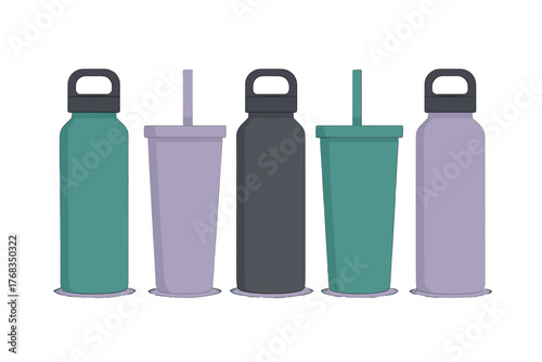 Reusable insulated water bottles and tumblers promoting hydration and sustainable living