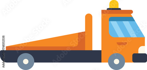 Cartoon tow truck providing roadside assistance, ensuring safety and support for vehicles in need