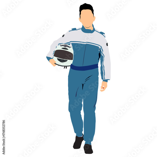 vwctor illustration of a race car driver witha helmet