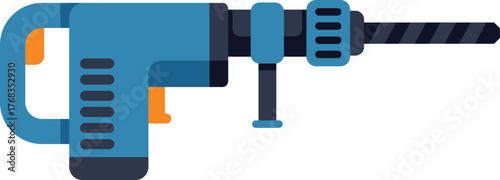 Rotary hammer drill with pistol grip handle, a powerful tool used for drilling and demolition in construction