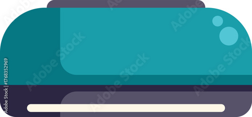 Simple vector illustration of a modern air conditioner providing cool airflow in a room