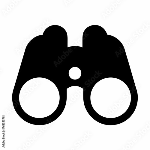 Sleek black binoculars symbol representing exploration, vision, and observing the world