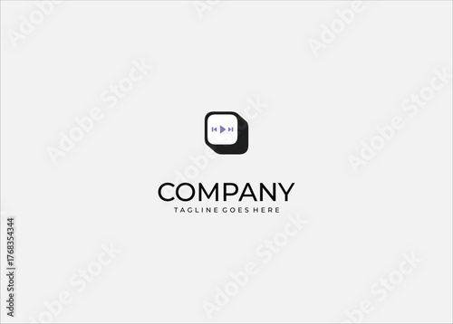 Play Button Media Player Icon Vector Logo for Video Audio Streaming App Digital Entertainment Platform or Modern Fast Forward Service Brand