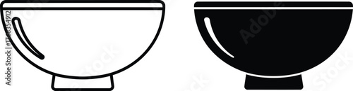 Minimal Bowl Vector Icons Set Illustration