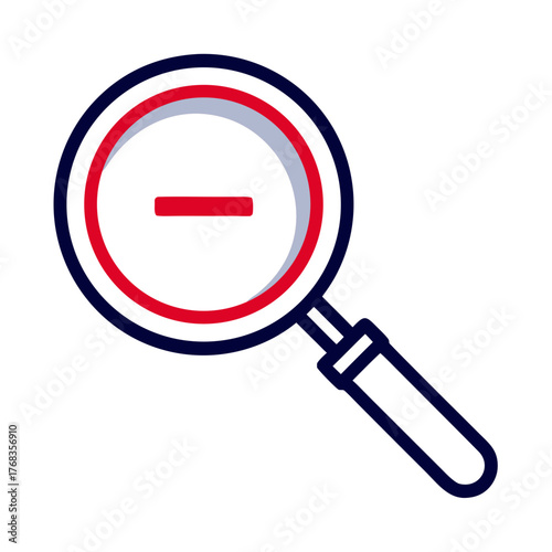 Magnifying glass icon with minus symbol for zooming out  