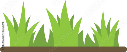 Simple vector illustration of green grass growing from the ground, perfect for nature and environment related projects