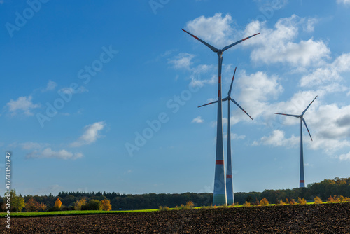 Wind Turbines in Open Landscape