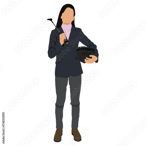 Illustration of a female equestrian