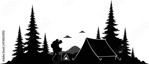 adventures hearth a solitary camp glows, deep in the wild