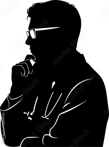 thoughtful healer contemplates solutions, guiding decisions with wise expertise