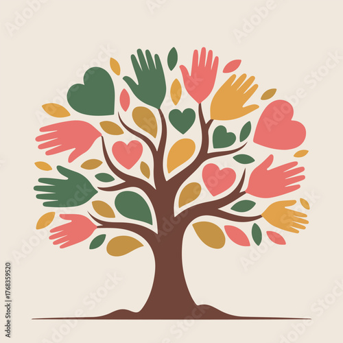 National Philanthropy Day vector set with charity marathon, global volunteers, donation kits, gift-giving, helping elderly, and social impact art
