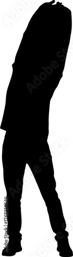 empowered stance a silhouette extends, ready for lifes challenges, full energy