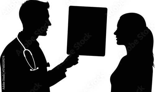 doctor deciphers xray, guiding patient through health insights