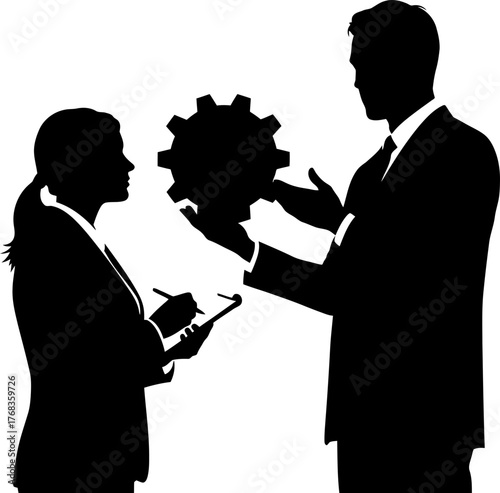 expert team collaborates, defining intricate processes for future business development